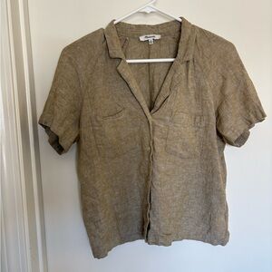 Madewell Linen-Blend Raglan Camp Shirt Women’s XS
